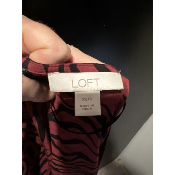 Loft Dark Red / Black Zebra Print Sheer Duster XS / S - Picture 6 of 6